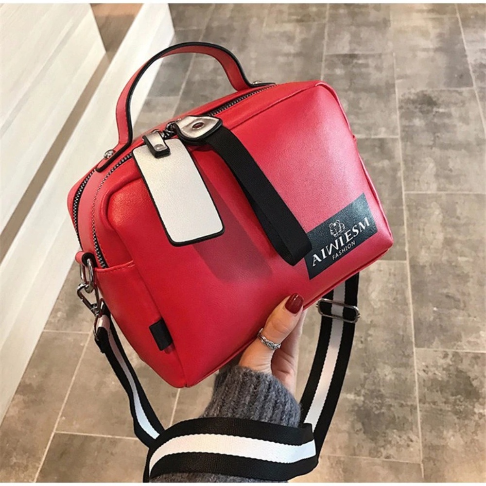 Women's Large Capacity Double-Zipper Shoulder Bag